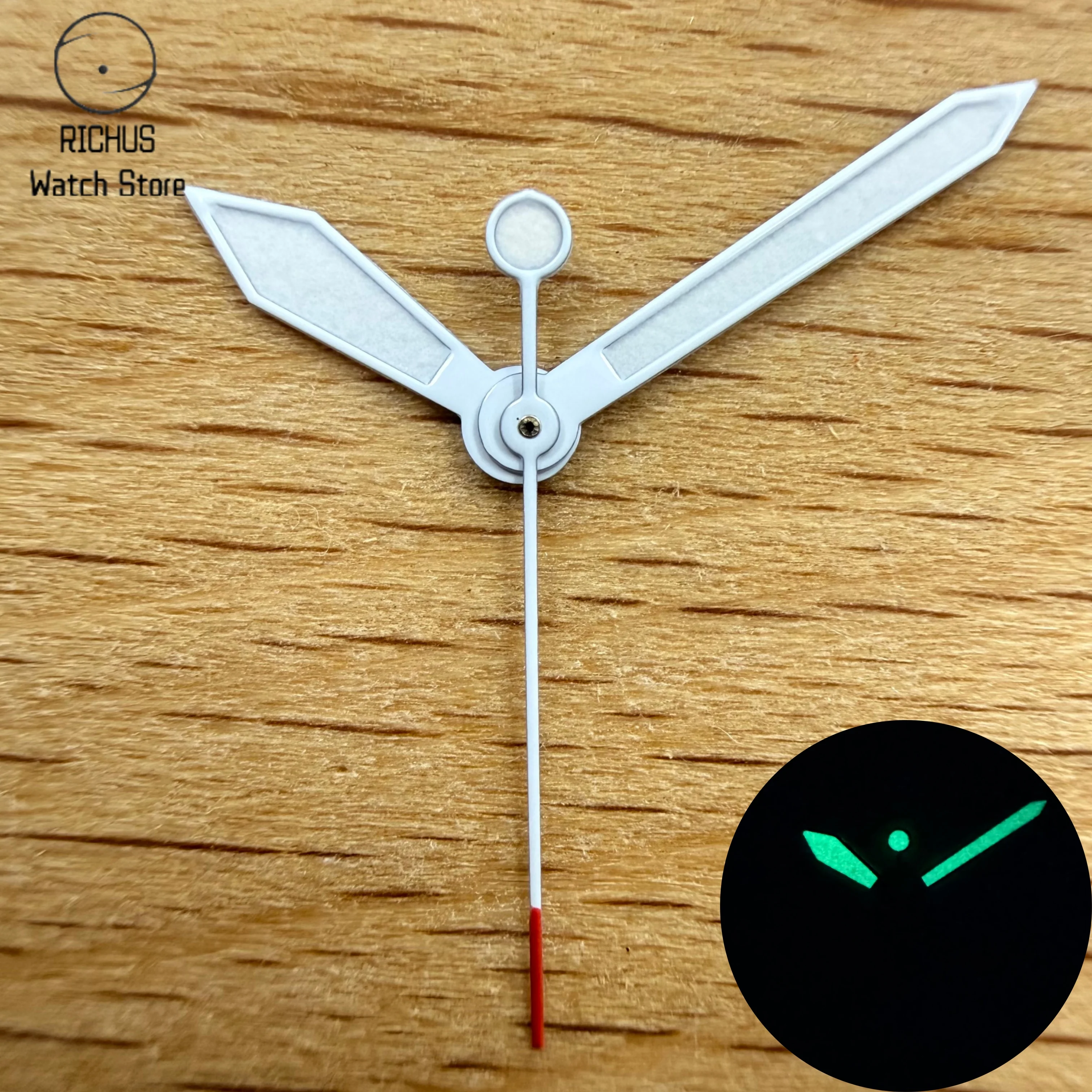 NH35 Watch Hands Set Green Luminous Red Tip Second Hand Fit NH35 NH36 ETA2824 2836 PT5000 Miyota 8205 8215 821A Movement