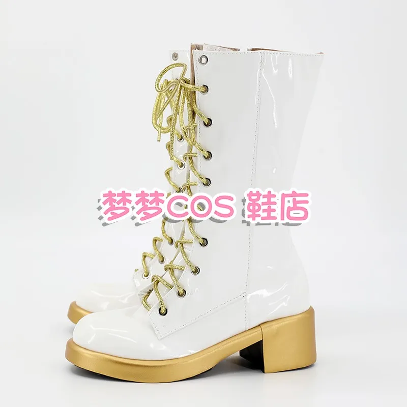 KPop Demon Hunters Zoey Cosplay Kostuum Schoenen Witte Handgemaakte Kunstleer Laarzen Anime Carnaval Party Halloween Jongens Meisjes Laarzen