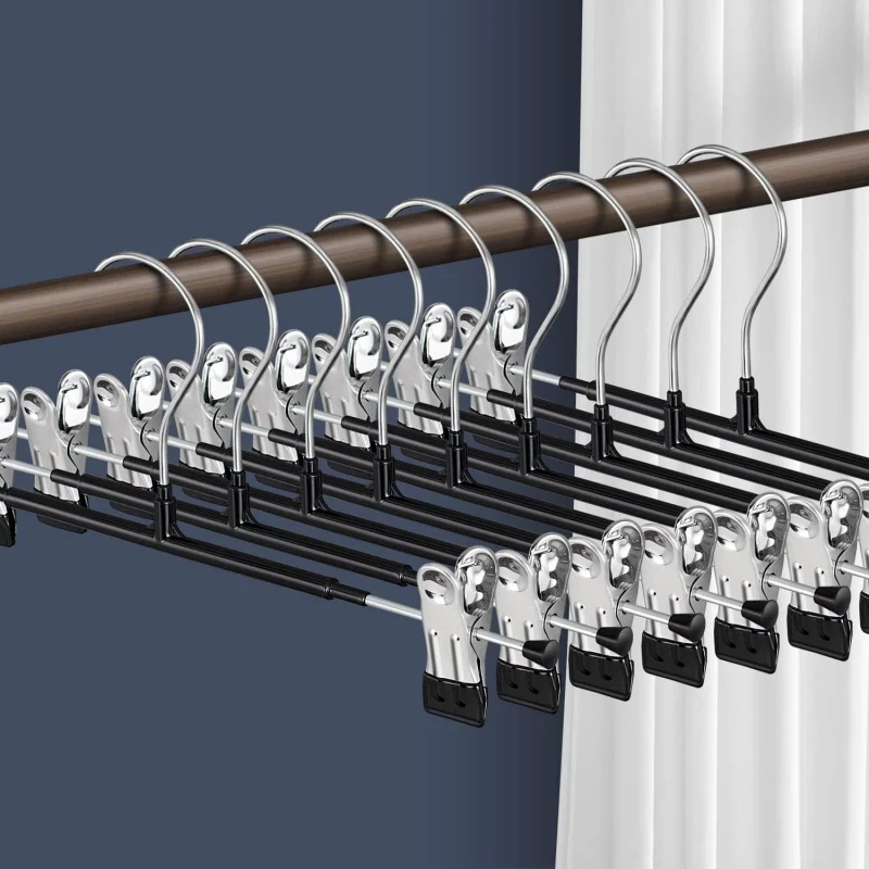 

Pants With Clips For Women 20 Pack Adjustable Heavy Duty Space Saving Skirt Hangers Non-Slip Trousers, Jeans Clothes ,Sh