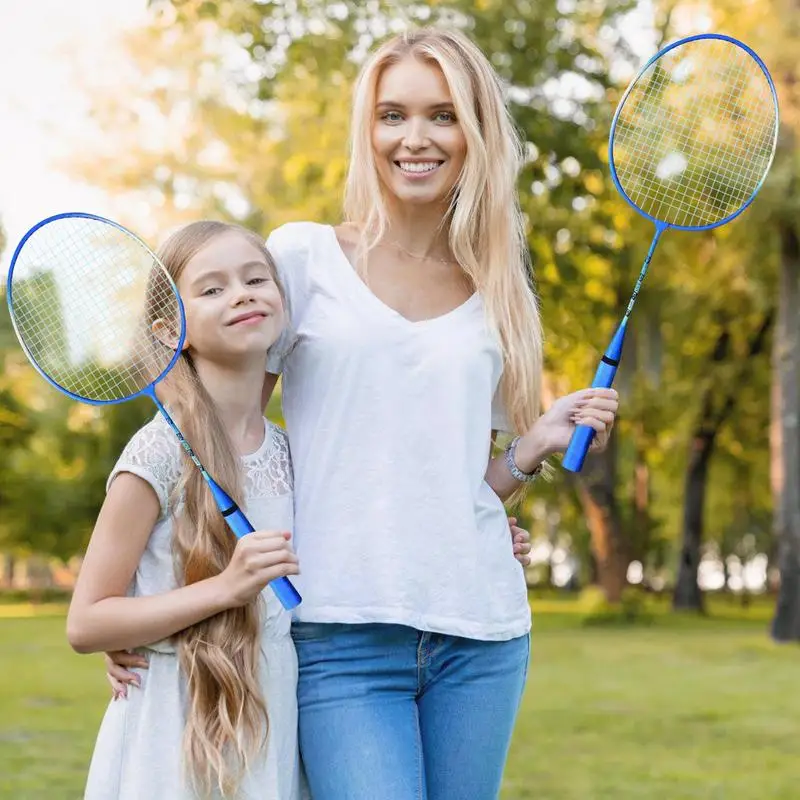 Badminton schläger Set 1 Paar profession eller leichter Schläger mit Trage tasche und 3 Badminton bällen Mannschafts sport