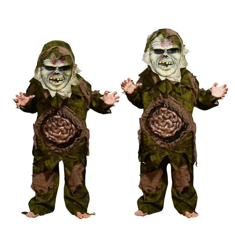 Halloween Ghost Zombie Mask Camouflage Horrible Viscera Clothes Scary Terror Carnival Cosplay Costumes