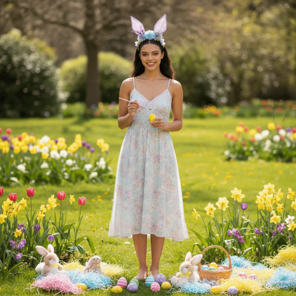 

Цветная милая пасхальная повязка на голову с кроличьими ушками, цветочный ободок для волос с ушками кролика, реквизит для фотосессий, праздничный декор