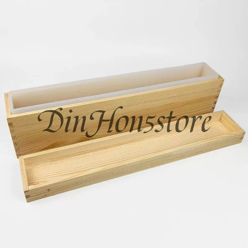 Rectangular non-filling toast box, handmade soap with lid, wooden box, long strip width, 5cm wide, soap rendering