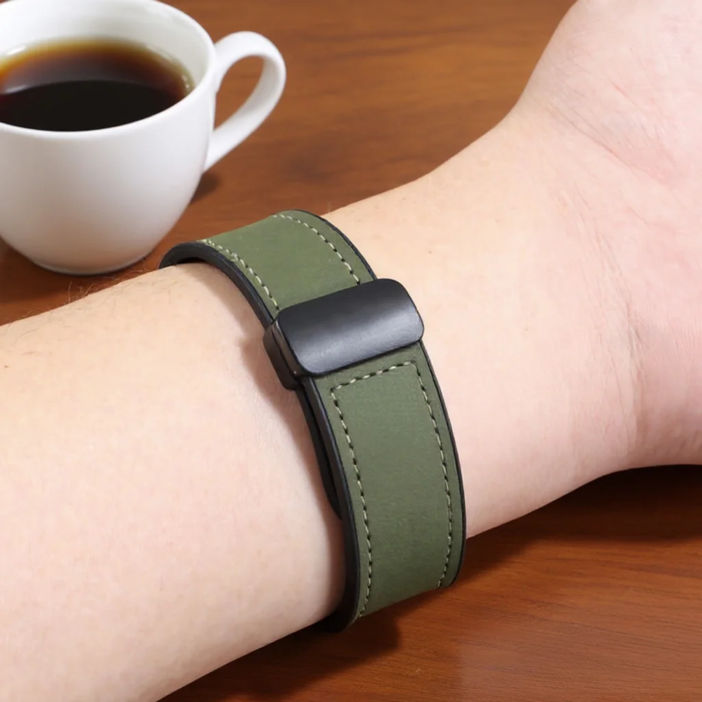 Magnetisches Leder-Silikon-Armband für Samsung Galaxy Watch 8/9 40mm 44mm Watch Ultra 2 2026 Schnallenarmband 8 Classic 46mm Armband – Detail 6