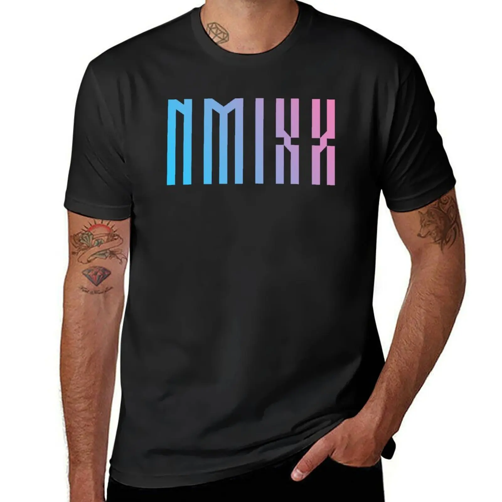 

NMIXX Logo T-Shirt hippie clothes aesthetic clothes boys animal print men t shirts