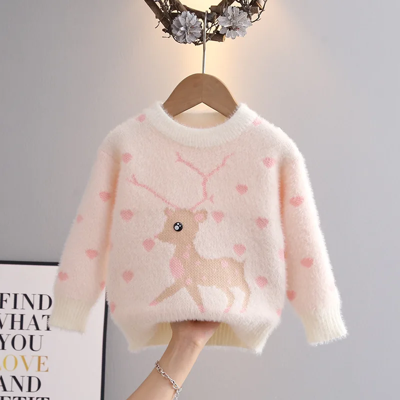 سترة محبوكة للفتيات لخريف وشتاء 2025 بلوزات بأكمام طويلة ورقبة مستديرة بلوفر مريح موضة جديدة ملابس أطفال #2