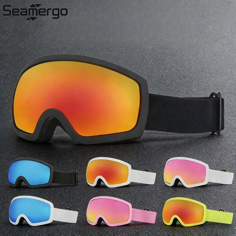 SEAMERGO Double-layer Anti-fog Wide-angle Skiing Eye Protection Sunglasses for Men and Women Kaka Myopia Glasses Anti-slip Strip