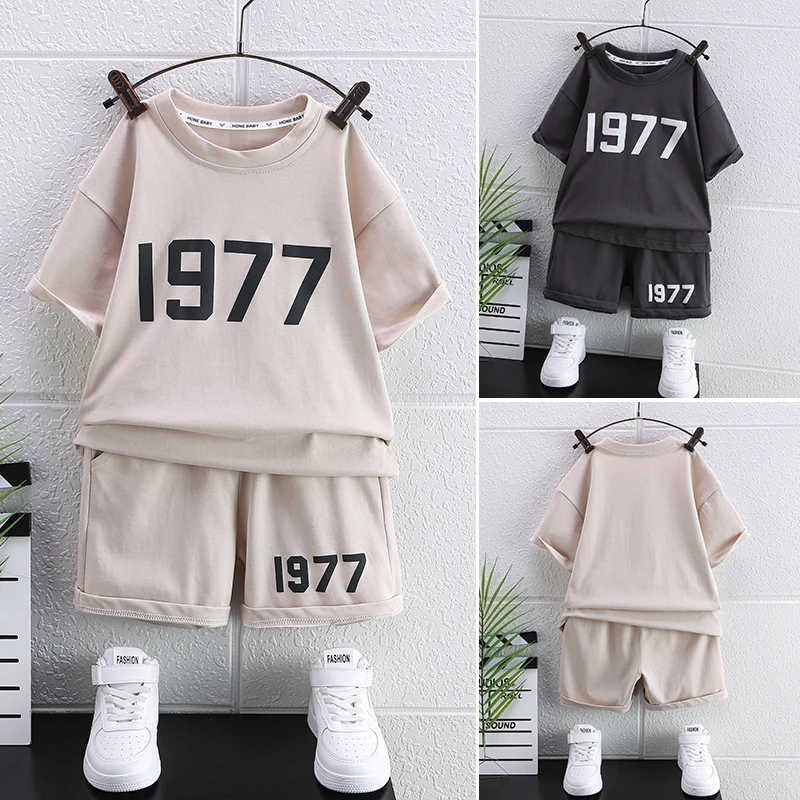 

2026 Boys' Stylish Short-Sleeve Set Summer New Trendy Cool Fashionable Stylish Boys' Summer Thin Clothing