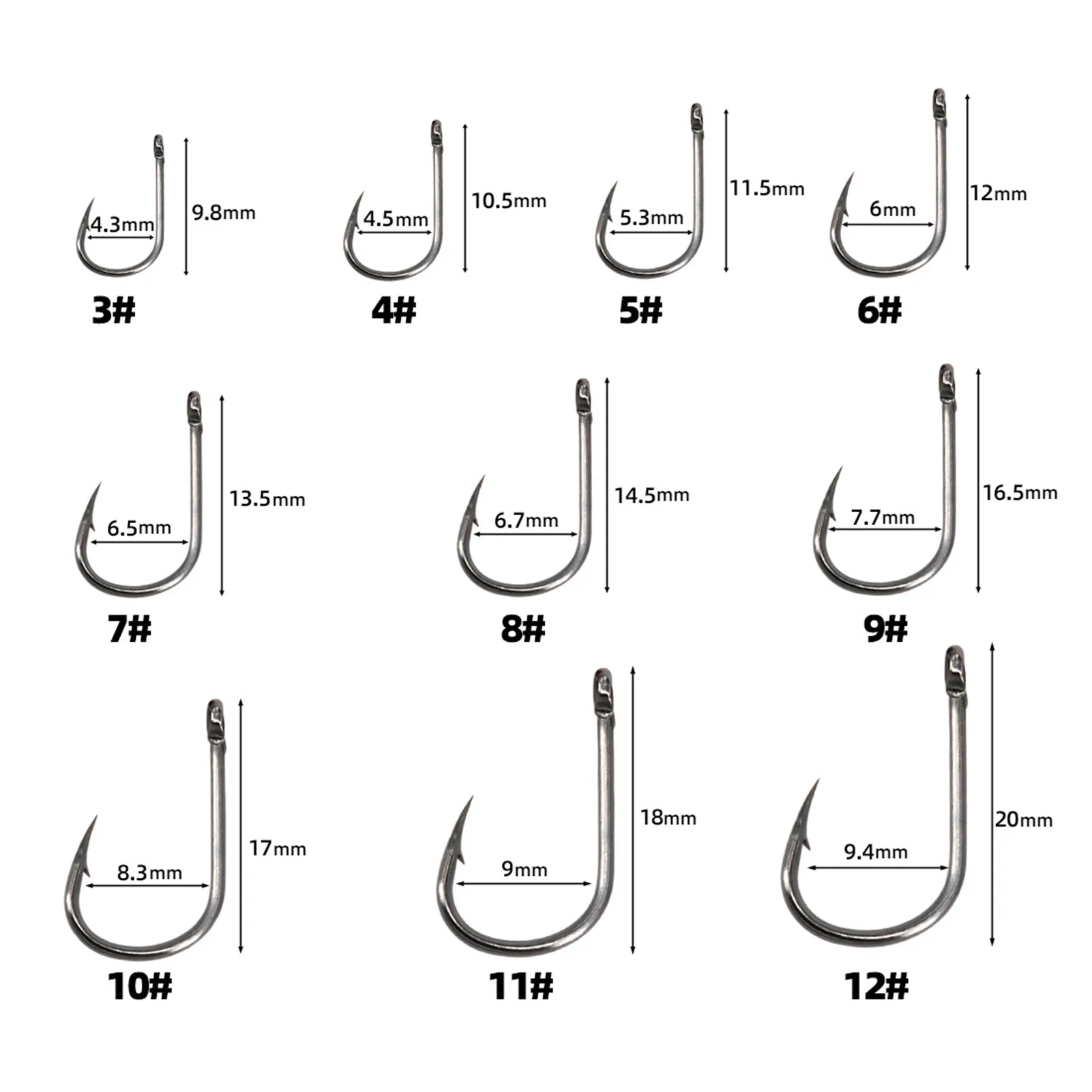 50pcs Fishing Worm Hooks Set Freshwater Saltwater Fish Hooks for Saltwater and Freshwater Use MIAO