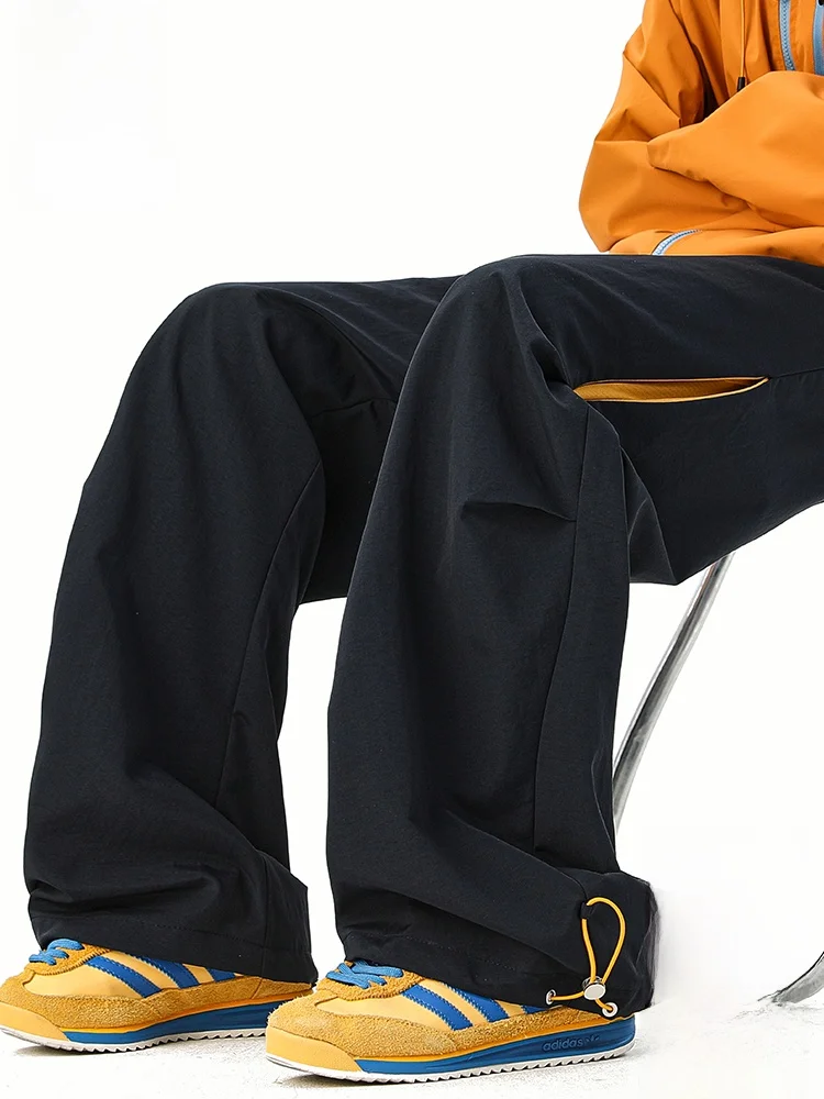 

PaulFrank Outdoor Sports Pants Men Casual Loose Wrinkle Wide Leg Casual Pants Autumn Season Polyester Fiber Straight Leg Pants