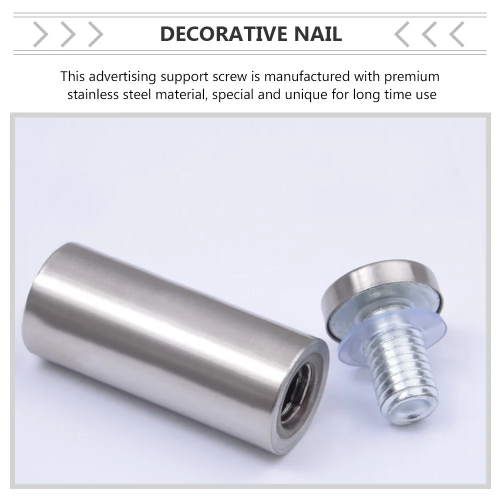 12Pcs Stainless Steel Advertising Nail Sign Standoffs for Wall-Mounted Display Panels in Office Store Shop