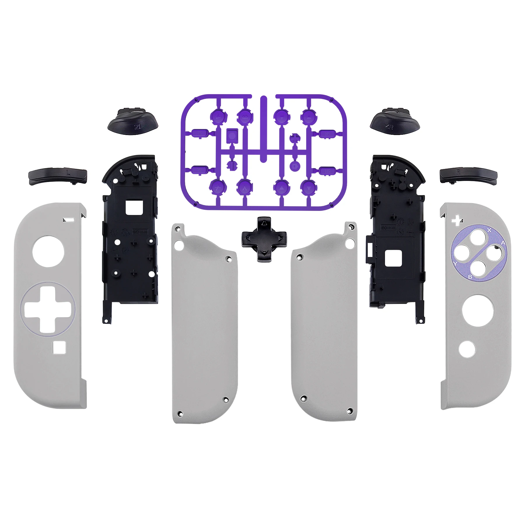 

eXtremeRate Housing W/Full Set Buttons for Nintendo Switch JoyCon & OLED JoyCon - Classics SNES Style