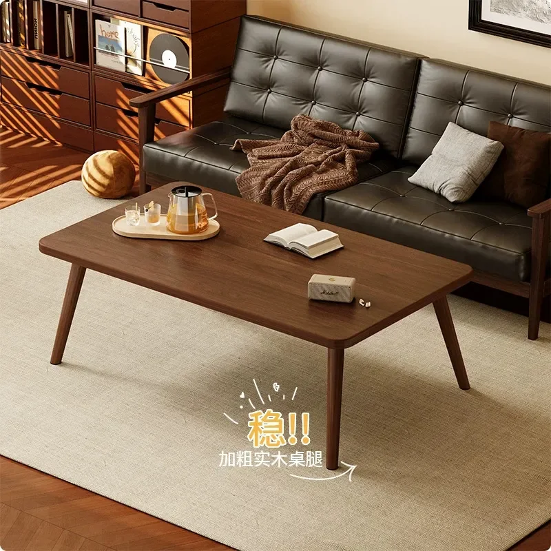 New retro simple modern small coffee table living room bedroom sitting lazy small apartment table solid wood square