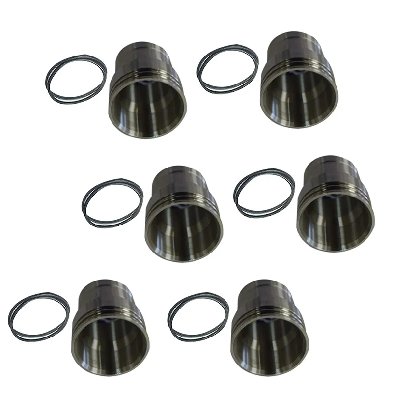 6pcs Injector Sleeve with O-ring 227-2911 2272911 8C0563 Compatible with Caterpillar Integrated Toolcarrier IT38GII IT62GII