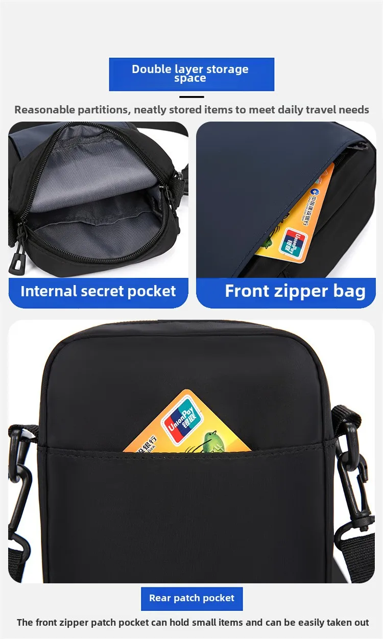 2025 New Men's Shoulder Bag, Casual Oxford Business Hanging Bag, Men's Fashionable Mobile Phone Bag, Small Outdoor Crossbody Bag