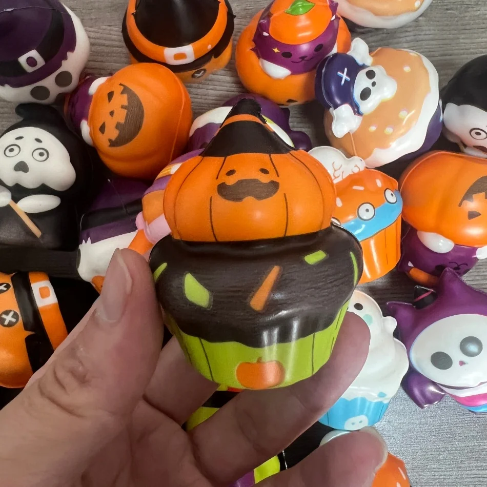 Halloween Stress Balls Slow Rising Squishy Toys Stress Relief Fidget Toys For Boys Girls Halloween Goodie Bags Stuffers Toys