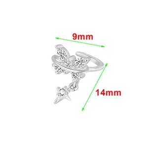 INZATT 1 Piece Real 925 Sterling Silver Zircon Butterfly Star Mini Clip Earrings for Women Fine Jewelry Ear Bones Accessories