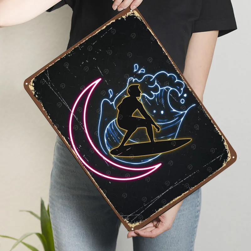 النيون تصفح بار تسجيل النيون المعادن المشارك رجل الكهف مخصص معدن القصدير علامات ل جدار الفن الديكور ديكورات المنزل فن غرفة الجداريات #3