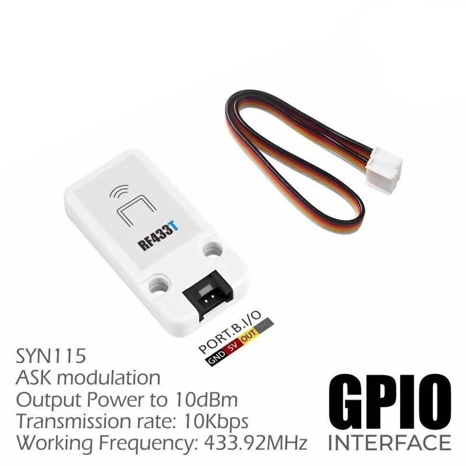 Efficient Wireless RF Transmitter ASK Modulation SYN115 IC White Compact Module for Remote Iot Systems