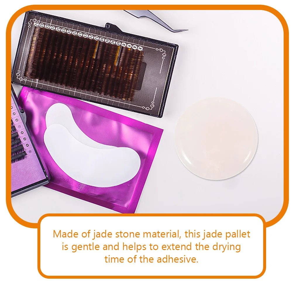 3 個まつげエクステンション翡翠パレットラウンドラッシュホルダーストーン接着剤収納用美容サロンツールまつげアクセサリー