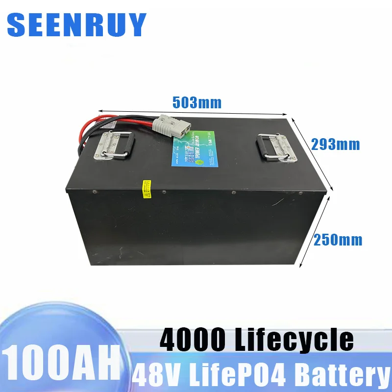 100AH 48V LifePO4 Battery Pack Bulit in BMS 100A Lithium Iron Phosphate Battery for RV Golf Cart