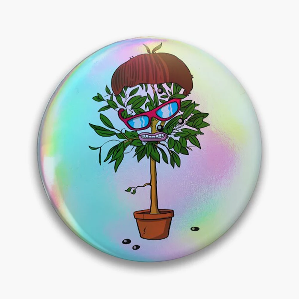 oliver olive tree Pin Holographic Star Heart Pin Brooches Laminated Button Fashion Accessory
