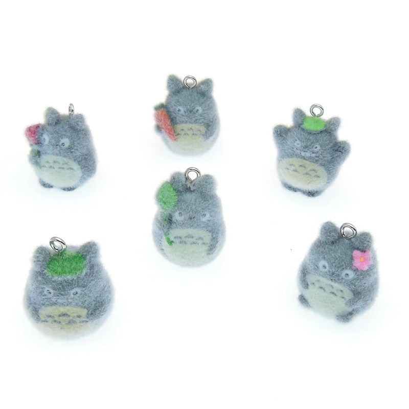 Free shipping 30pcs/lot Flocking effect cartoon animals cats shape resin dolls beads charms diy jewelry accessory