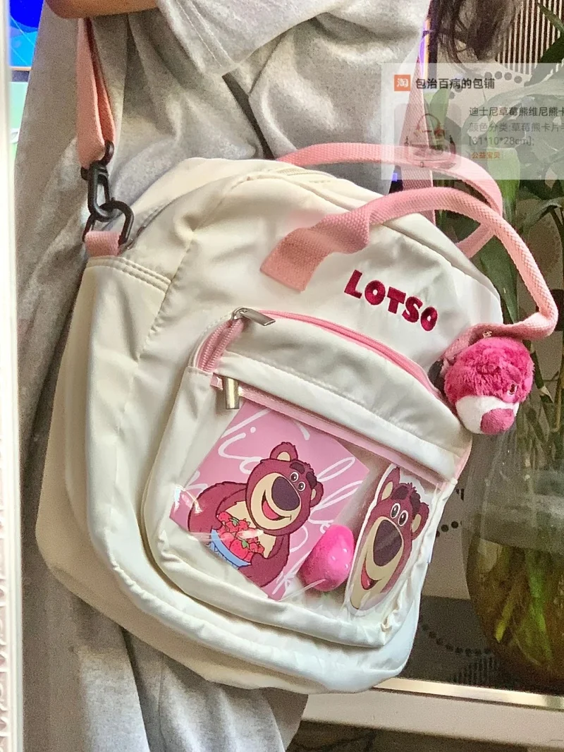 Potdemiel ديزني لوسو الطنانة رقاقة ويني ذا بوه حقيبة كمبيوتر ذات سعة كبيرة مع قلادة قطيفة حقيبة يد رائعة حقيبة كروسبودي