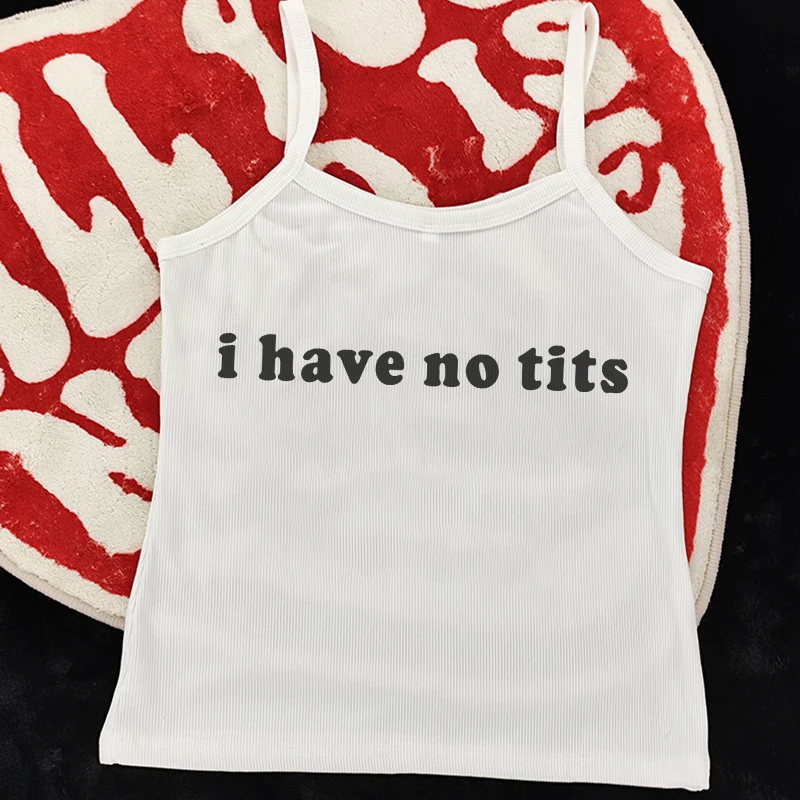 Letra branca casual estampada colete de malha feminino, moda Harajuku, streetwear, camiseta sem mangas, roupa Y2K, regatas, anos 90, novo