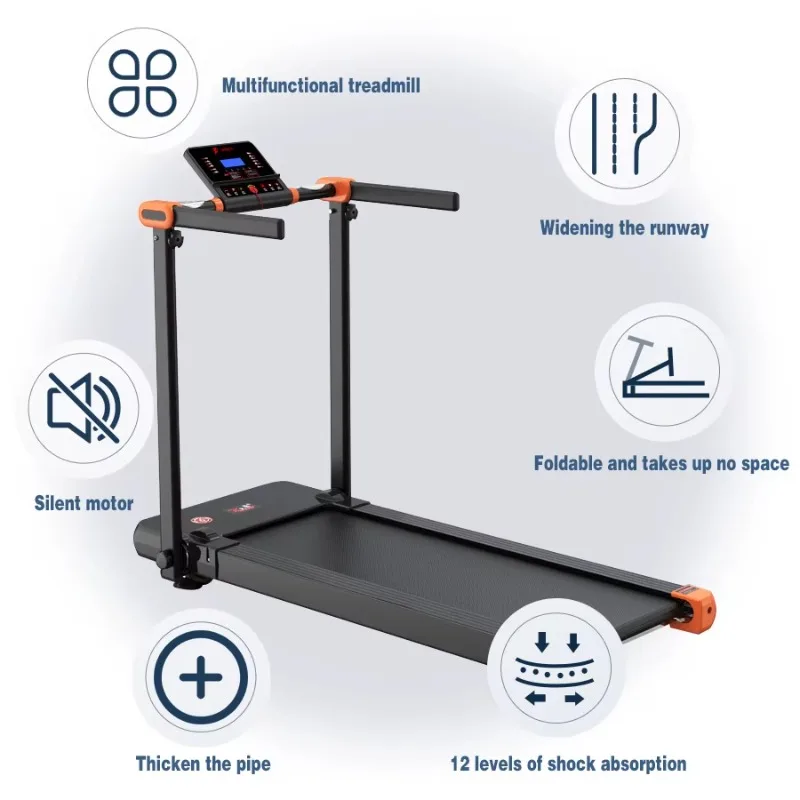 Home Fitness All-In-One High-End Automatic DC Treadmill Foldable Design Adjustable Pull Rope Chest Arm Workout ABS Steel