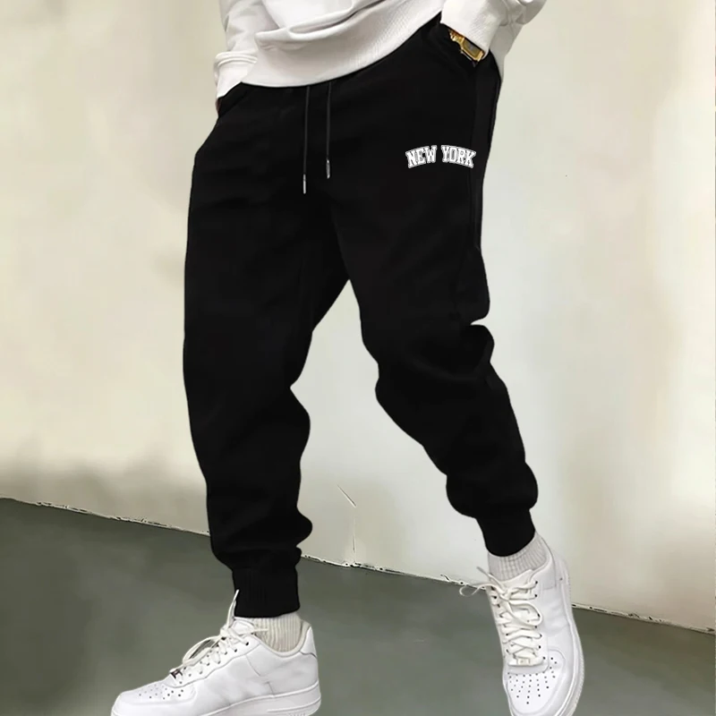2026 Bestseller New York Bedruckte Hosen Herbst Winter Lässige Mode Jogginghosen Hochwertige Herrenhosen mit Kordelzug Weiche Jogger-Hosen – Detail 5