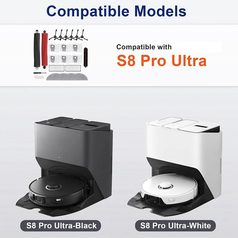 Für roborock s8 pro ultra roboter staubsauger ersatzteile hauptseite bürste mop pad wasch bar filter vakuum beutel