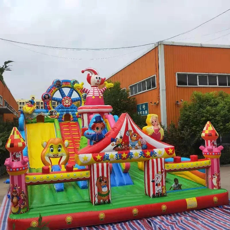 New Outdoor Square Children's Playground Inflatable Castle 5x8m PVC Material EN14960 Certified 20 Capacity Easy Setup