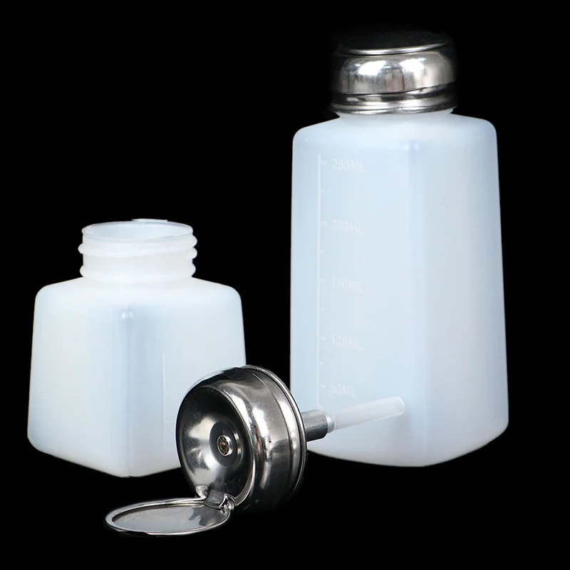 1 unidade Frasco Vazio Recarregável com Bomba Dosadora 100-250ml para Removedor de Esmalte, Líquido, Gel UV, Limpeza de Unhas e Acetona