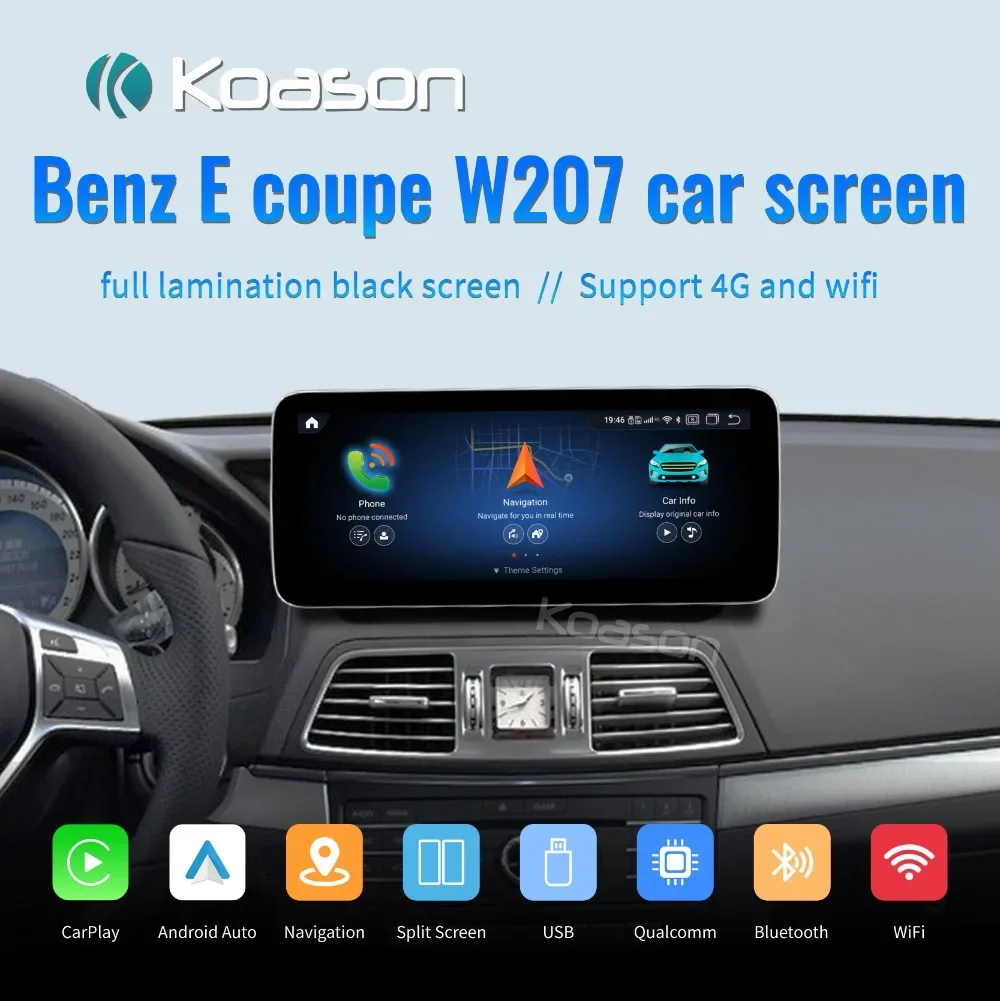 

Koason 12.3" Qualcomm 680 Android Carplay Screen Stereo for Mercedes Benz E Coupe W207 C207 A207 Car Multimedia Player GPS Navi