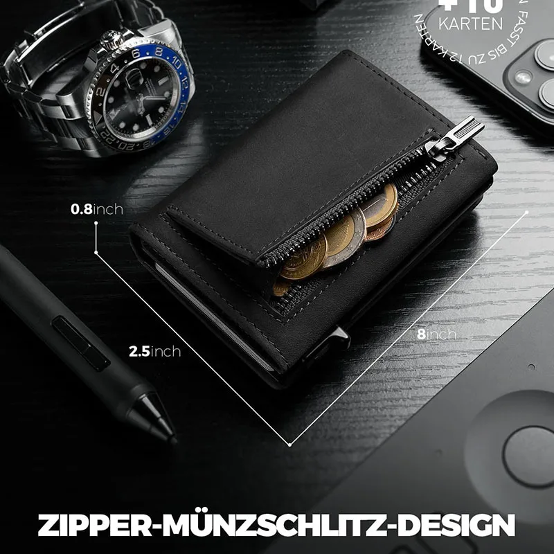 Retro Microfiber Leather Wallet for Men,Trifold Wallets for Men Pop Up Wallet for Men-RFID Blocking Men Trifold Wallet