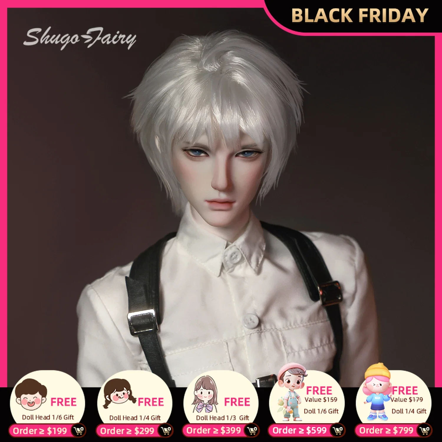 Shugafairy Diongsian Bjd Doll 1/3 Yuns SD Gentry Suit Killer High-bridged Nose Slayer Art Figure Dolls for Male Full Set