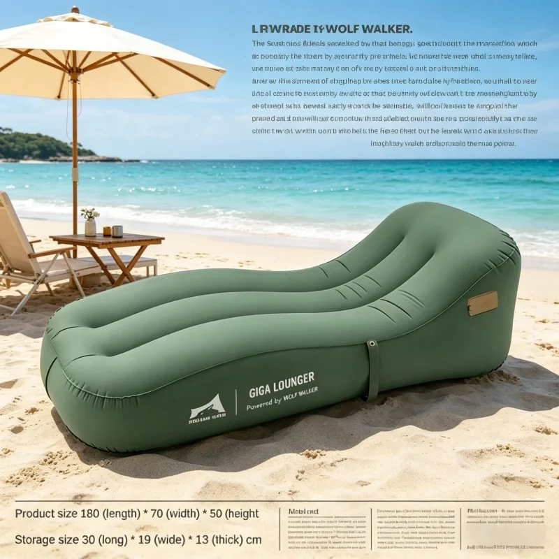 One Click Automatic Inflatable Lounge Chair, Lightweight Inflatable Sofa for Travel - USB Rechargeable, Outdoor Camping Sofa Bed image 5