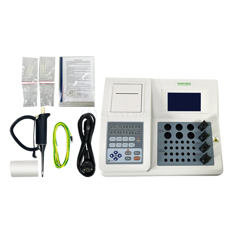 SY-B031-4 Portable Four Channels Semi-auto Coagulation Analyzer Automatic Biochemistry Analysis Clinic Lab Equipment