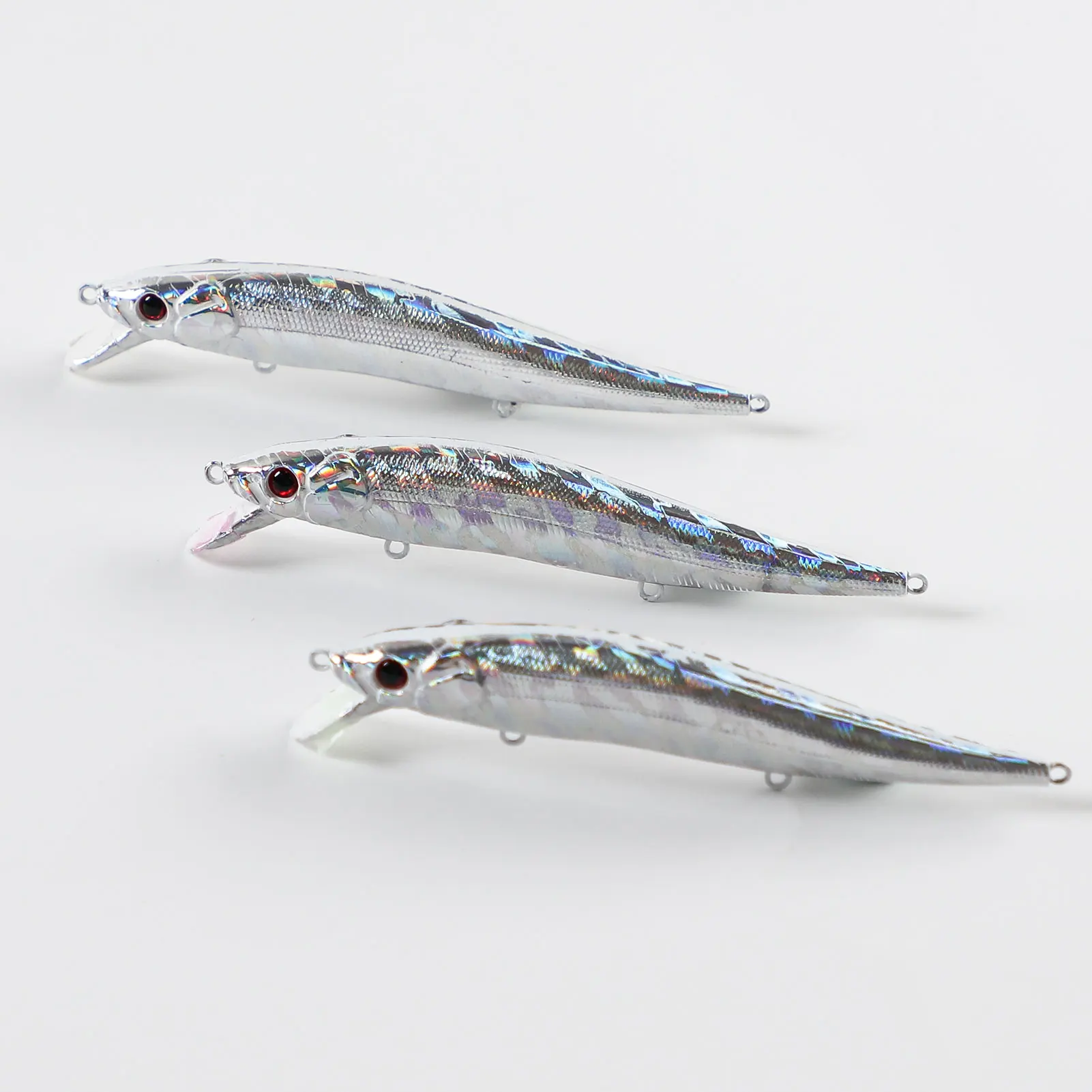 FREE FISHER 40pcs/Lot Fishing Unpainted Minnows KO Laser Slow Sinking DIY Blank Jerkbaits 12cm 12g Lures Holographic Swimbaits