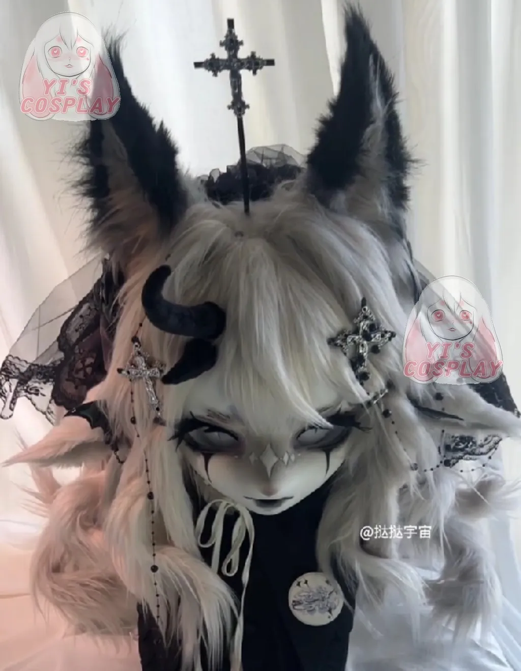 

Yis cosplay Custom Furry head Kigurumi Head Cosplay Kemono Fursuit Handmade Headsets Beast Customized Fursuit Kemono Head