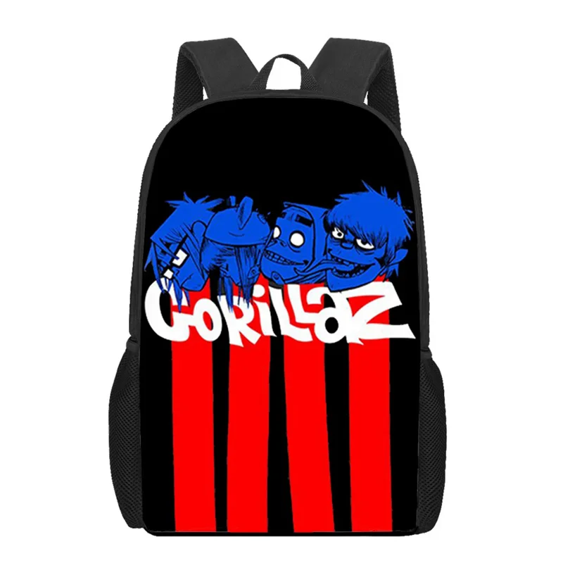 Gorillaz-Sacs à dos avec bande imprimée pour enfants, motif de dessin animé, cartable Kawaii pour adolescents, sac à dos décontracté pour ordinateur portable pour garçons et filles