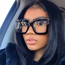 Oversized Square Women's Glasses Frame New Fashion Clear Lens Big Transparent Eyeglasses Female Eyewear Frames Sunglasses UV400