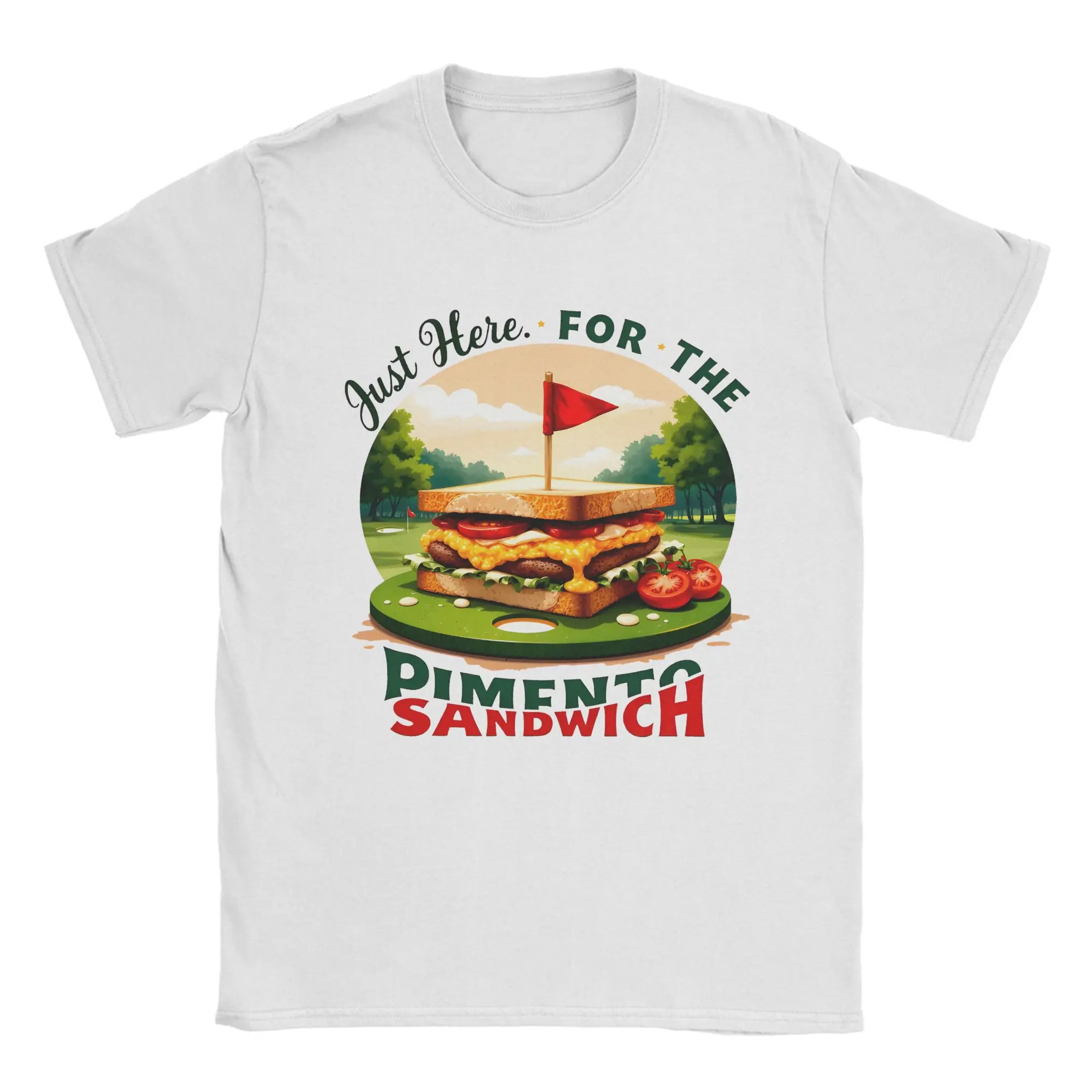 Men Just Here For The Pimento Cheese Sandwich Golf Humor Season T-Shirts  Cotton Tops Summer Short Sleeve T-Shirt O-Neck Tshirt