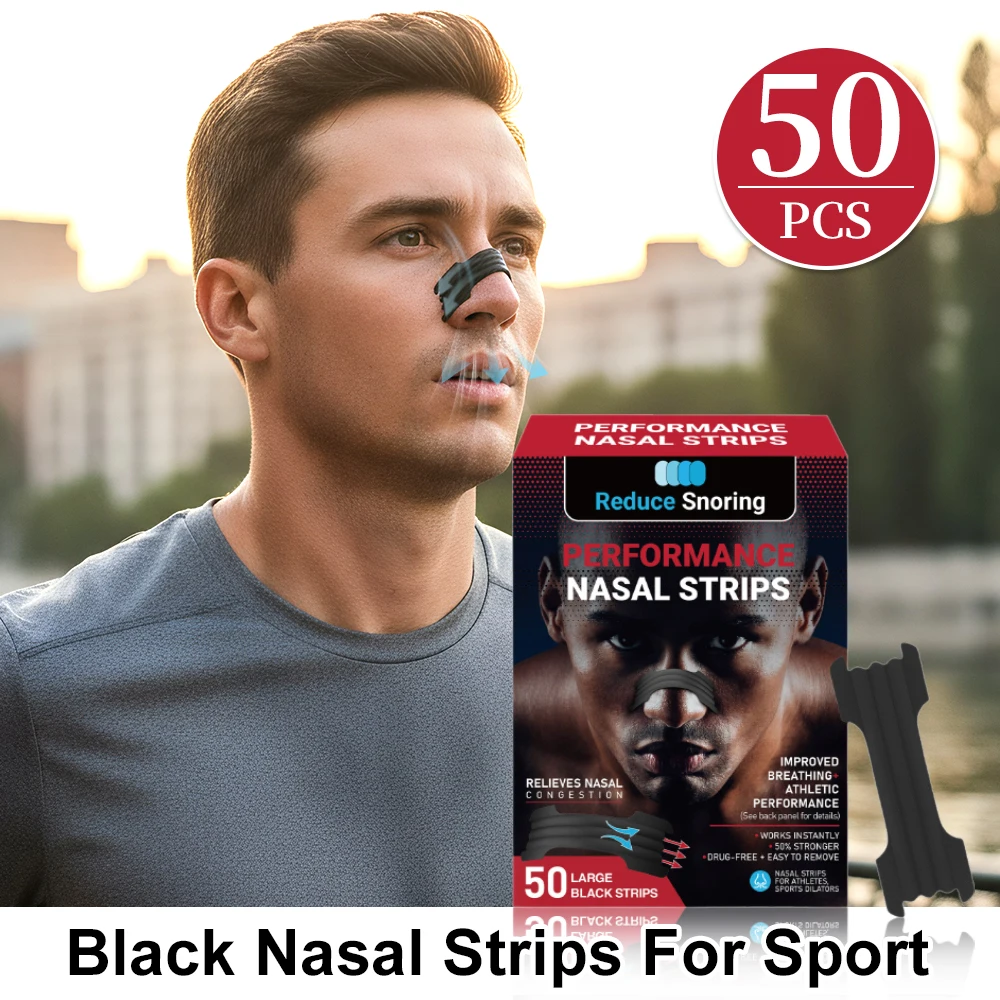 

50/250 шт. черные полоски для носа, лента для носа спортсмена, полоска для носа против храпа, воздухозаборник для тренировок, улучшение сна, лучшее дыхание