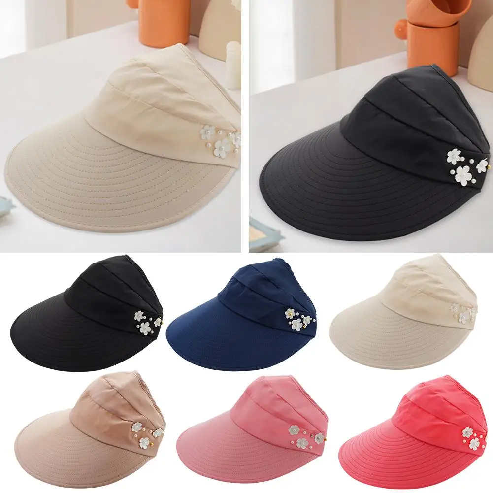 Fashion Womens Ladies Summer Vacation Wide Brim Foldable Sun Hat Korean Style New Outdoor Sports Fisherman Hat Casual Versatile