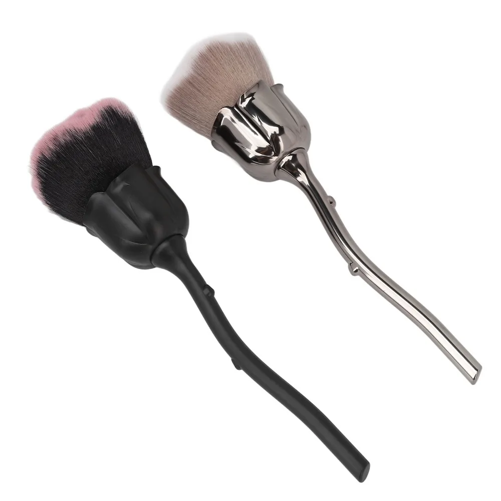 2pcs Rose Shaped Rose Flower Makeup Brush Ultra Soft Bristle Fluffy Texture Fluffy Powder Brush Blush Brush Salon Manicure Work