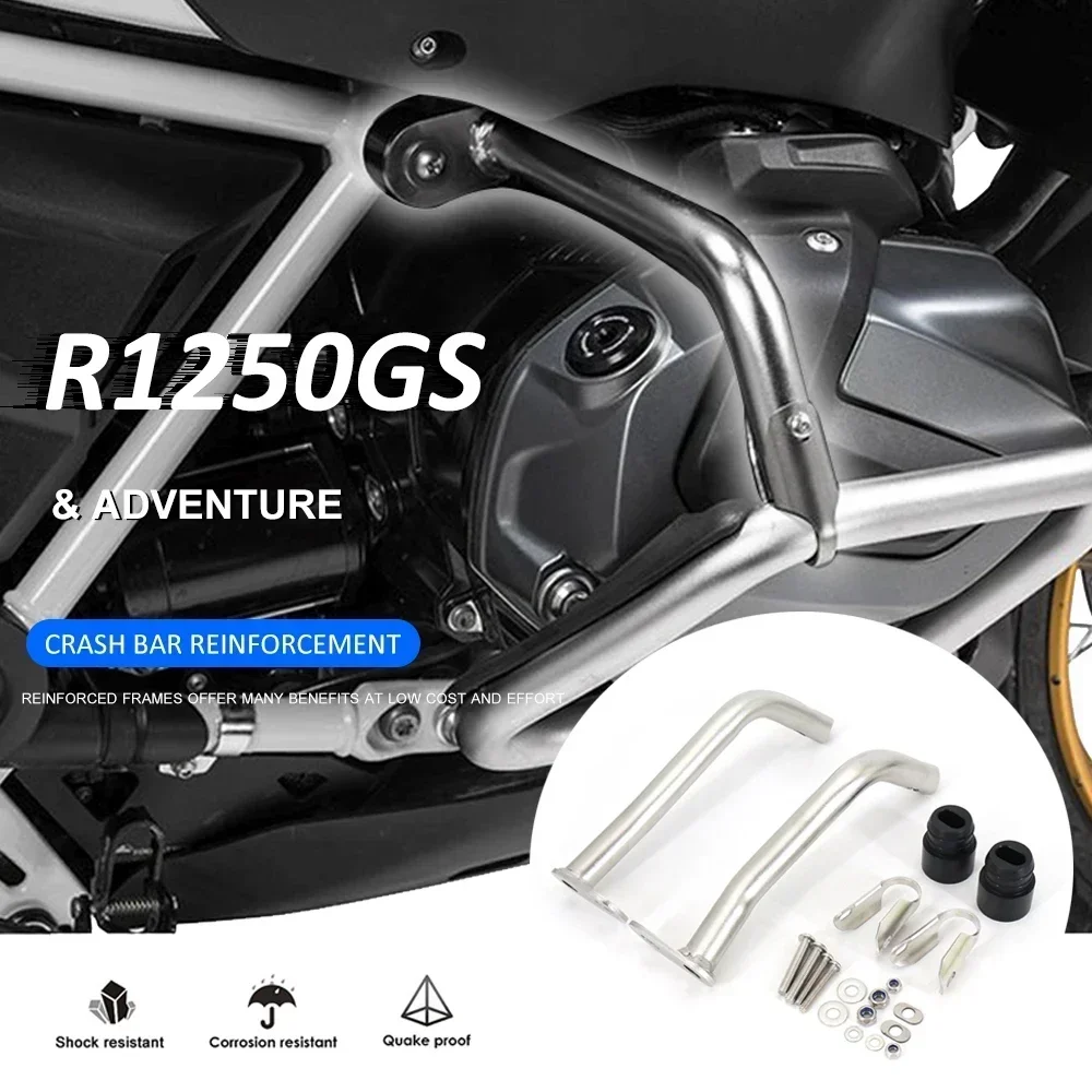 New For BMW R1250GS ADV Adventure ADVENTURE r 1250 gs GSA Extended upper Crash bar Bumper Stainless Steel Tank Guard Protector