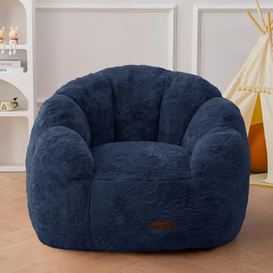 

Bean Bag Chair, Floral Shaped Bean Bag Sofa, Plush Faux Fur Toddler Couch with Petal Backrest for Boys Girls, Stuffed Cozy Sofa