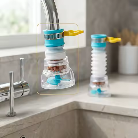 Universal Durable 22/24mm Extendable Faucet Adapter with Filter, 360 Rotating Easy Install Anti-Splash for Kitchen Bathroom